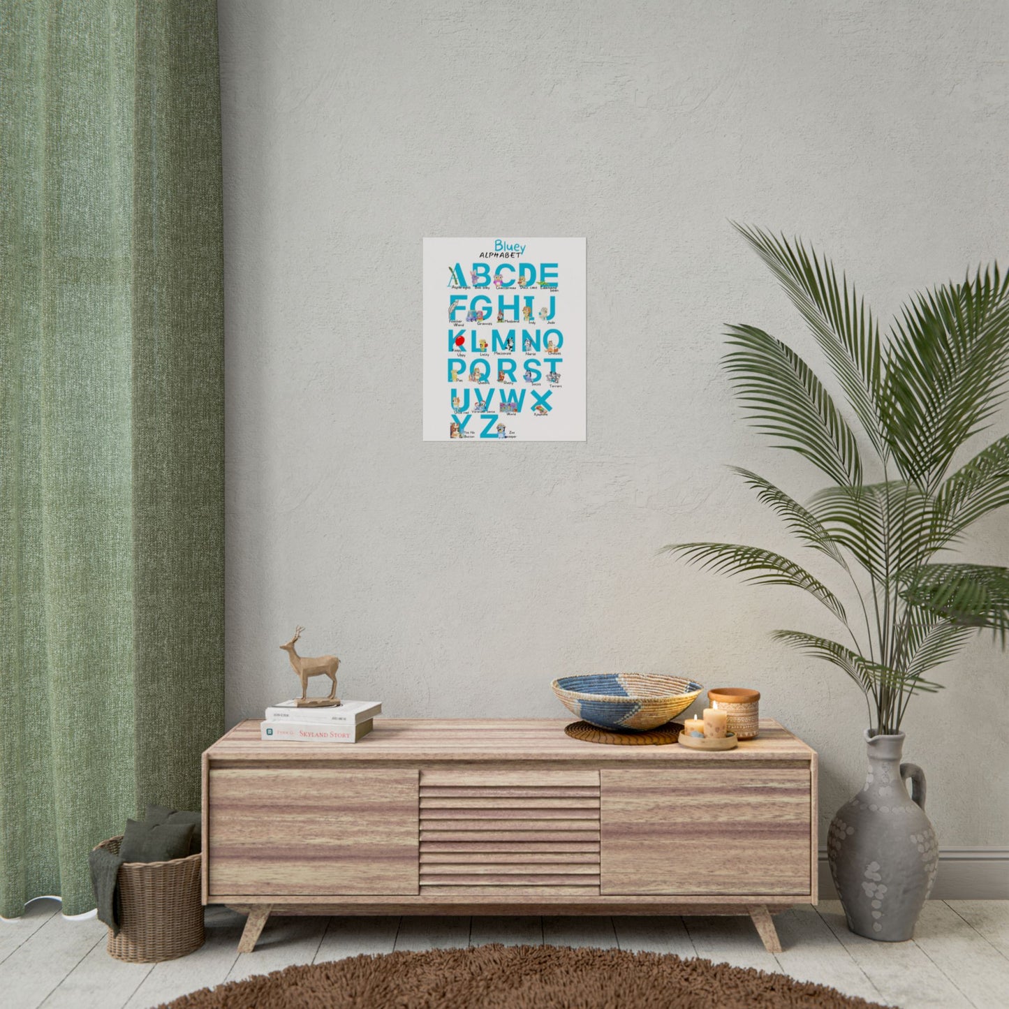 Bluey Alphabet Rolled Poster - Educational Decor for Kids' Rooms