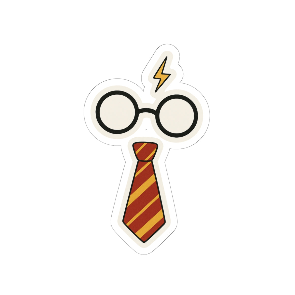 glasses and tie Kiss-Cut Stickers