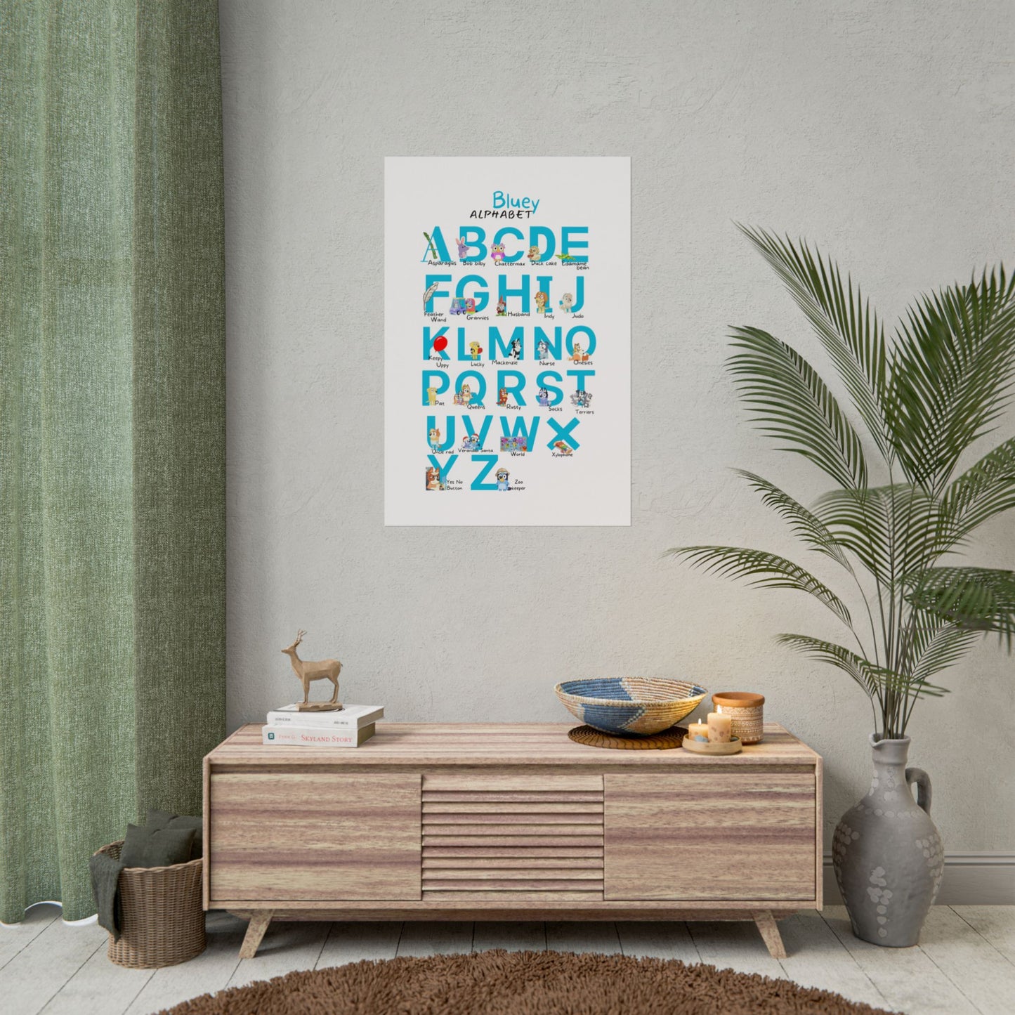 Bluey Alphabet Rolled Poster - Educational Decor for Kids' Rooms
