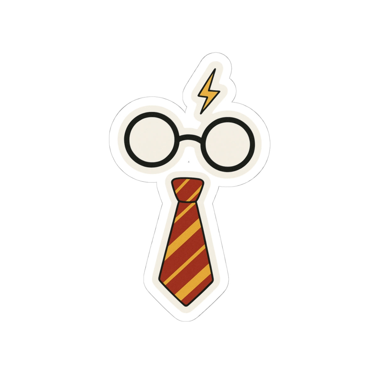 glasses and tie Kiss-Cut Stickers
