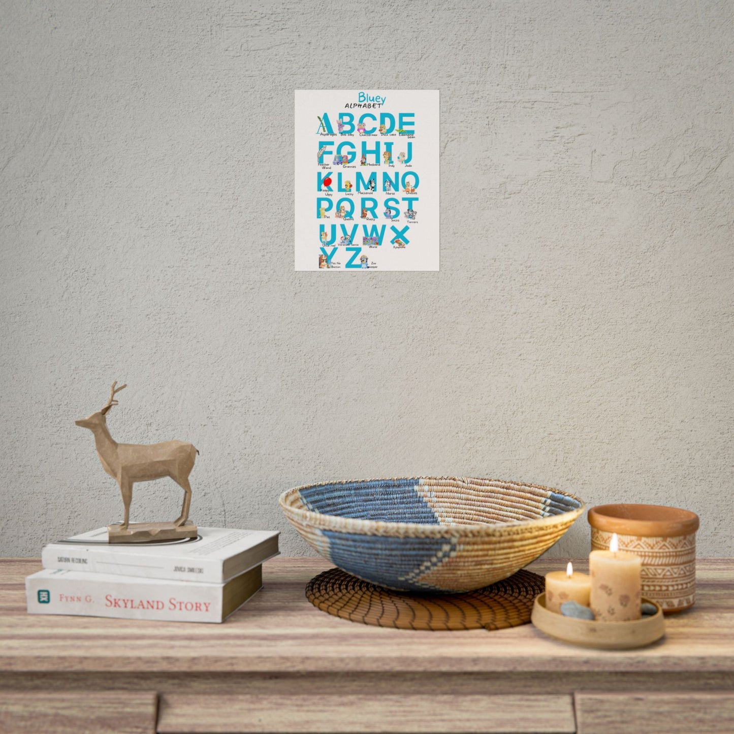 Bluey Alphabet Rolled Poster - Educational Decor for Kids' Rooms