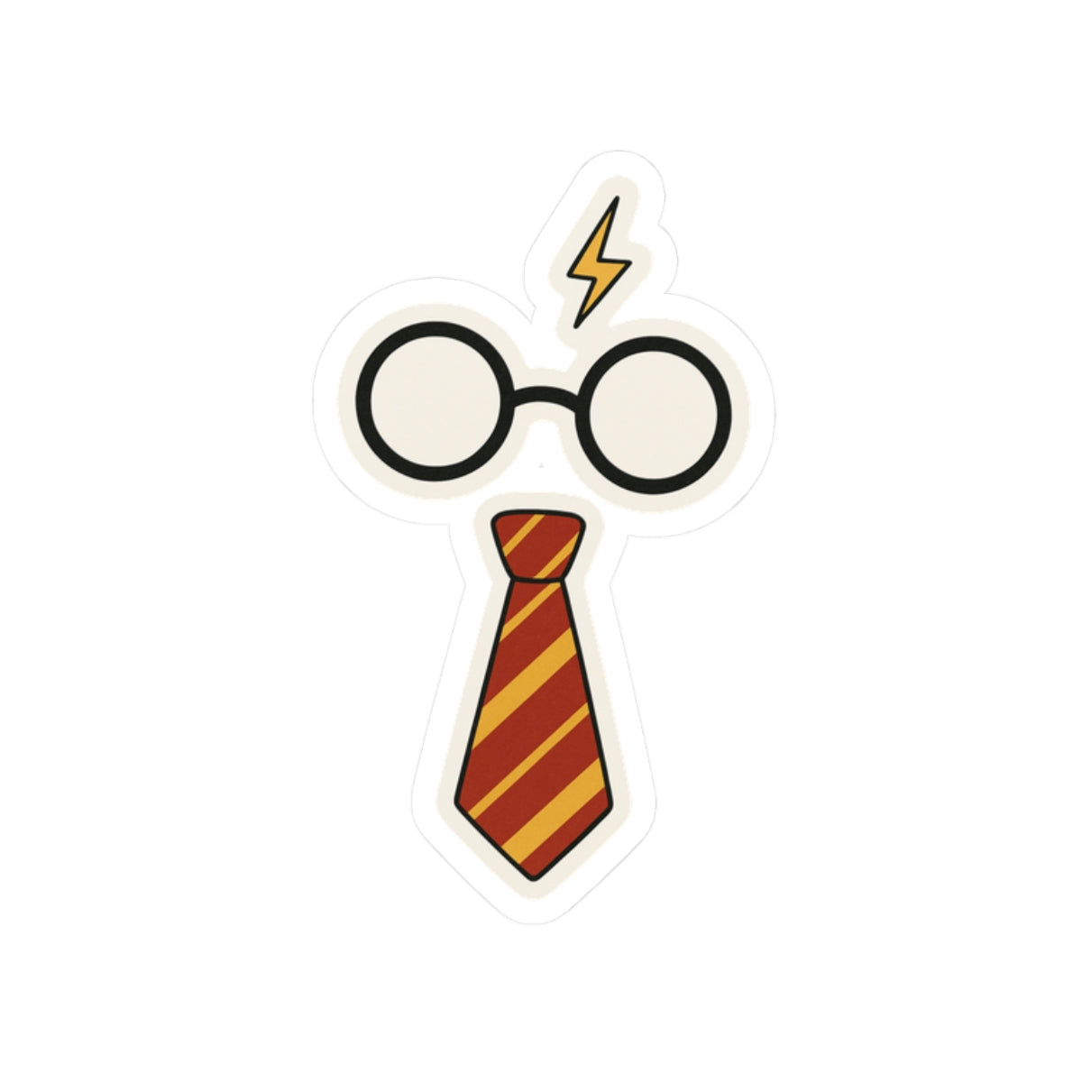 glasses and tie Kiss-Cut Stickers