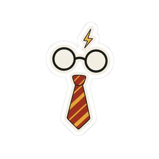 glasses and tie Kiss-Cut Stickers