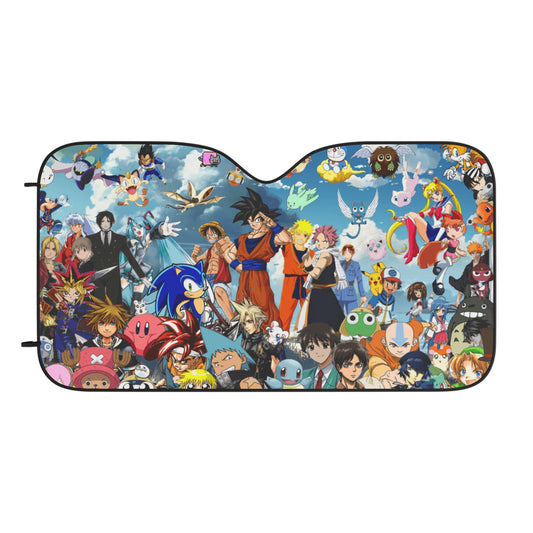 Anime Mash Up Car Sun Shades
