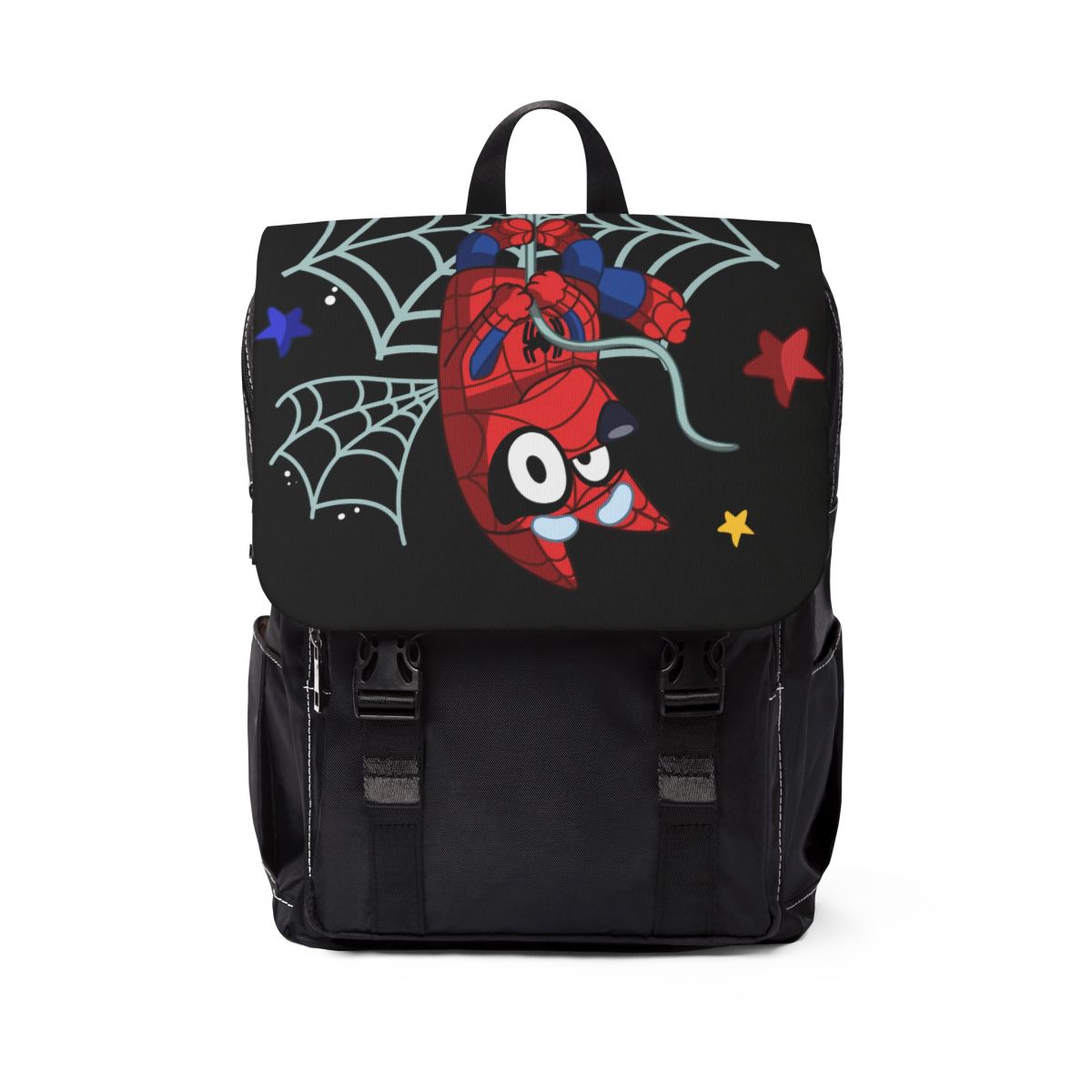 Shoulder Backpack, Bluey Dressed as Spiderman